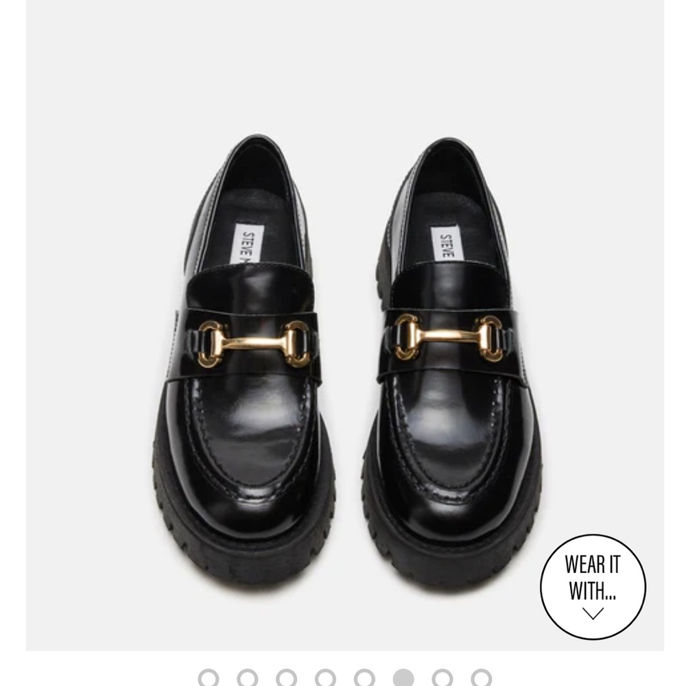 Steve Madden Lando Black Leather Loafers size 9.5